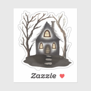 Spuk Haus mit dunklem Lehm Whimsi-Goth Aufkleber