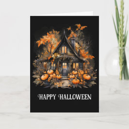 Spuk Haus mit Pumpkins Halloween Karte
