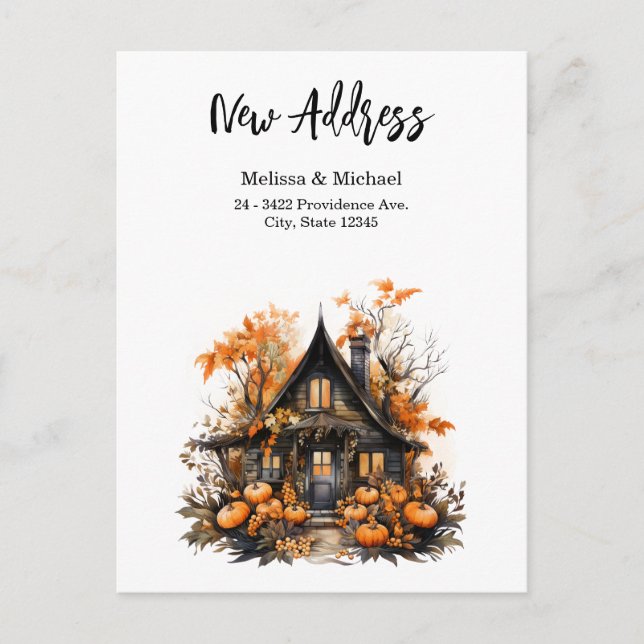 Spuk Haus mit Pumpkins Halloween Neue Zuhause Postkarte (Vorderseite)