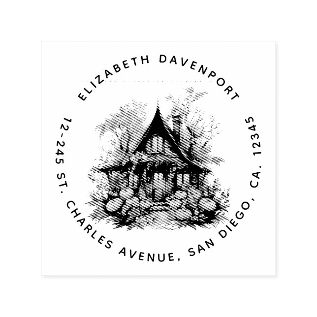 Spuk Haus mit Pumpkins Halloween Permastempel (Design)