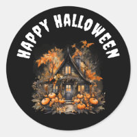 Spuk Haus mit Pumpkins Happy Halloween