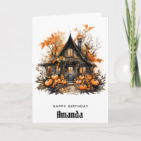 Spuk Haus mit Pumpkins Herbst Geburtstag
