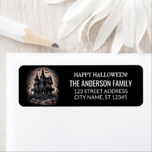 Spuk Haus mit Pumpkins und Fledermäusen Halloween