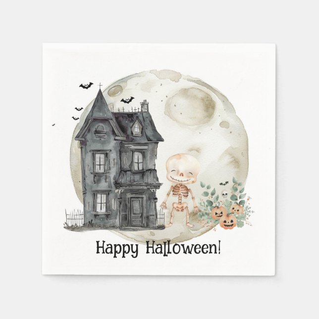 Spuk Haus Mummy and Friends Halloween-Party Serviette (Vorderseite)