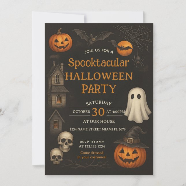 Spuk Haus Spooktacular Halloween Einladung (Vorderseite)