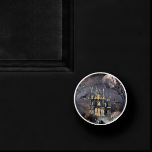 Spuk Haus   Spooky Vollmondbaum und Fledermäuse Keramikknauf