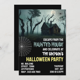 Spuk Haus Thema, Escape Room, Halloween-Party Einladung