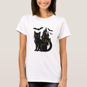 Spuk Haus und Katze T-Shirt
