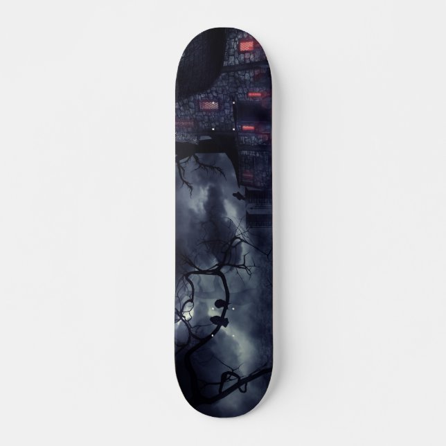 Spuk Haus und Krähen Skateboard (Vorne)