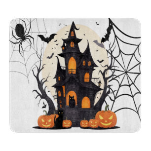 Spuk Haus und Pumpkin Night Schneidebrett