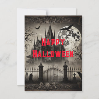 Spuk Haus Viktorianisches Vintages Halloween-Party Postkarte