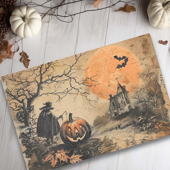Spuk Haus Vintag Halloween Decoupage Seidenpapier (Von Creator hochgeladen)
