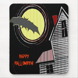Spuk Haus Vollmond und Bat Mousepad