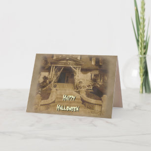 Spuk Haus zu Halloween Karte