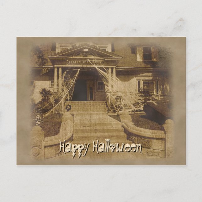 Spuk Haus zu Halloween Postkarte (Vorderseite)