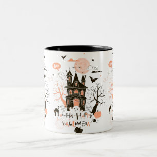 Spuk Haus zu Halloween Zweifarbige Tasse