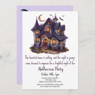 Spuk Hause Spooky Ghosts Bats Halloween-Party Einladung