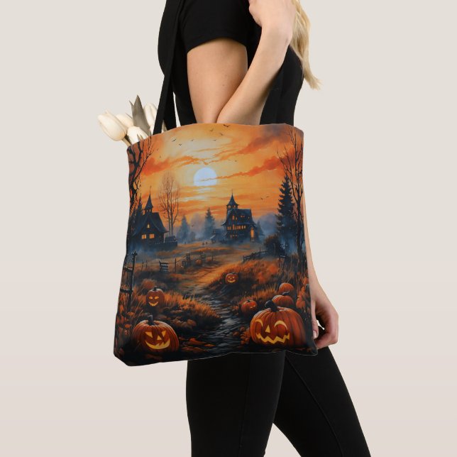 Spuk Häuser Vollmond Beängstigendes Halloween (Von Nahem)