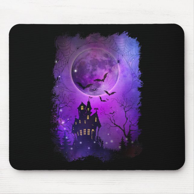 Spuk Haustis und Blütenmond s Mousepad (Vorne)