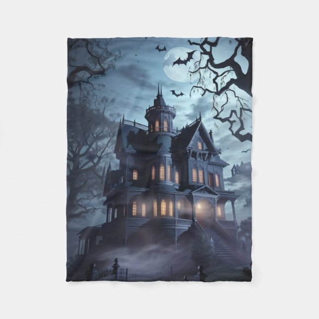 "Spuk Herrenhaus Halloween Fleece Blanket - (Vorderseite)