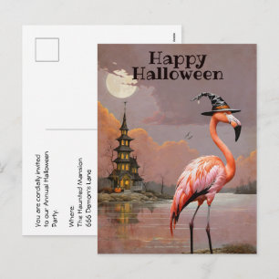 Spuk Herrenhaus Halloween KostümParty Feiertagspostkarte