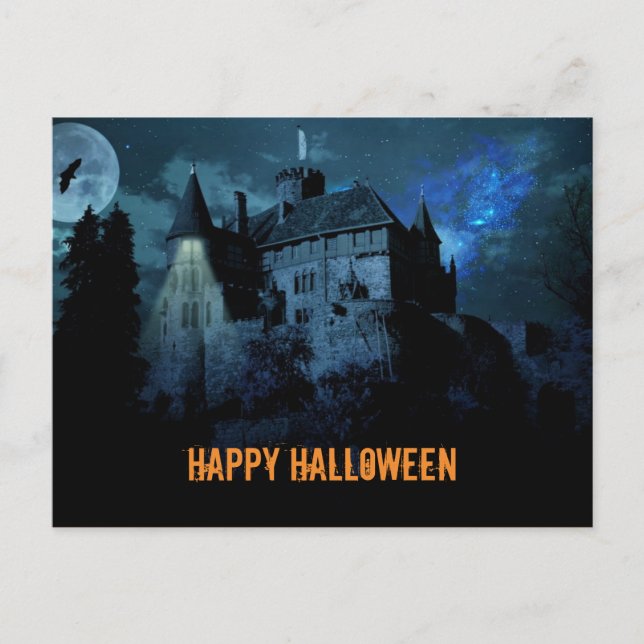 Spuk Herrenhaus Halloween Postkarte (Vorderseite)