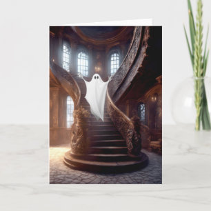 Spuk Herrenhaus mit Treppe Feiertagskarte