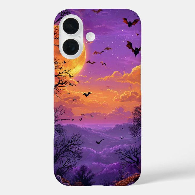 Spuk Herrenhaus-Silhouette mit Fledermäusen Case-Mate iPhone Hülle (Rückseite)