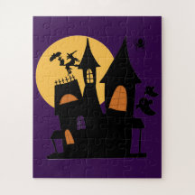 Spuk Hexenschloss-Puzzle - unheimlicher Halloween-