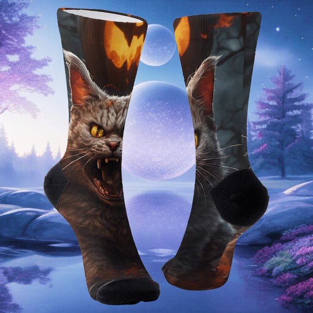 Spuk Hisses: Die finstere Halloween-Katze Socken (Von Creator hochgeladen)