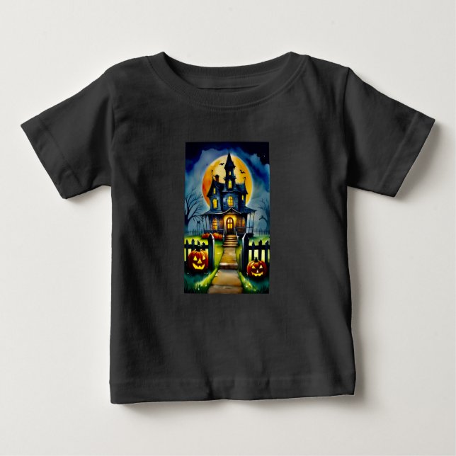 Spuk Hollow und Mond Baby T-shirt (Vorderseite)