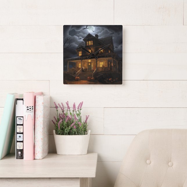 Spuk Horizonte Quadratische Wanduhr (Lesesaal)