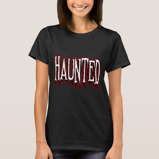 Spuk Horror Tropfen Typografie T-Shirt (Vorderseite)