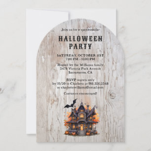 Spuk House Bats Jack O'Lantern Halloween-Party Einladung