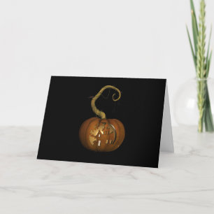 Spuk House Carved Pumpkin Halloween Card Karte