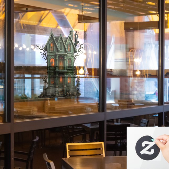 Spuk-House-Fensterklammer Fensteraufkleber (Restaurantfenster)