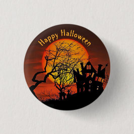 Spuk House Full Moon Graphic Halloween Button