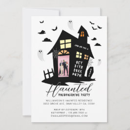 Spuk House Halloween Housewarming Party Foto Ankündigung
