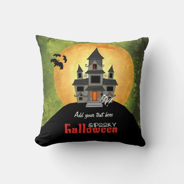Spuk House Halloween Kissen (Vorderseite)