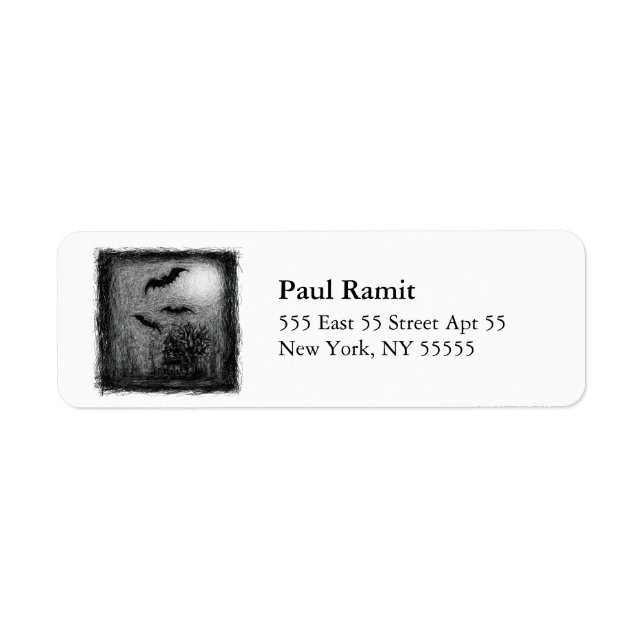 Spuk House Halloween Label grau (Vorne)