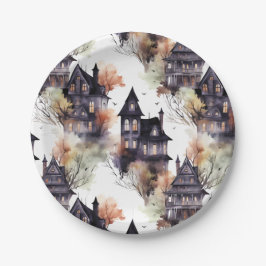 Spuk House Halloween Pappteller