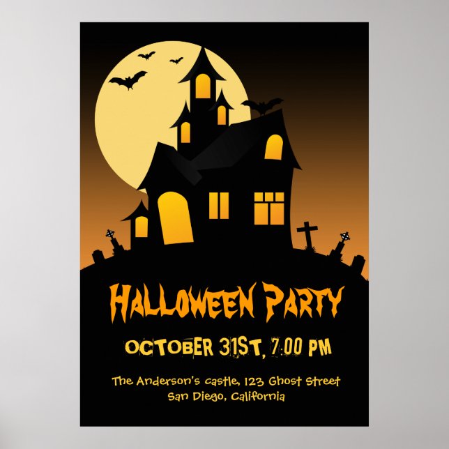 Spuk House Halloween-Party Poster (Vorne)