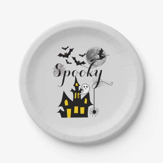 Spuk House Halloween-Party Spooky Pappteller (Vorderseite)