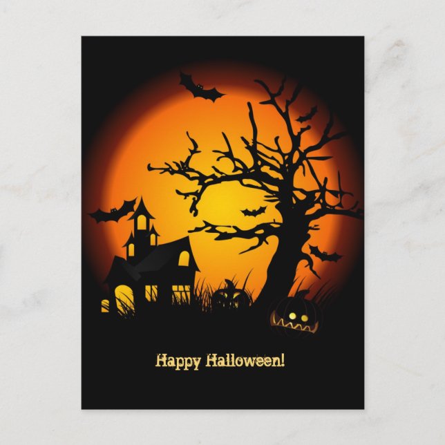 Spuk House Halloween Postacard Postkarte (Vorderseite)