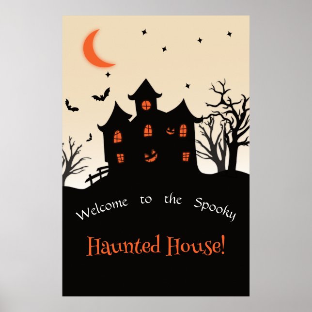 Spuk House Halloween Silhouet Foam Boards Poster (Vorne)