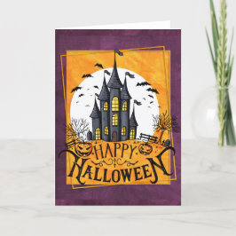 Spuk House Happy Halloween Karte