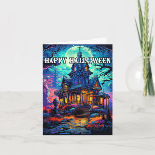 Spuk House Happy Halloween Karte