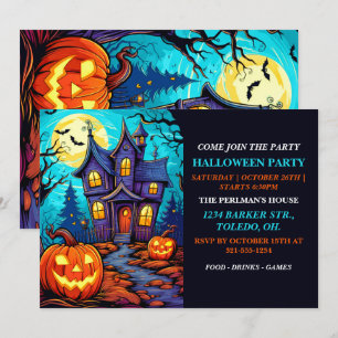Spuk House Happy Halloween Party Einladungen