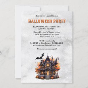 Spuk House Jack O'Lantern Halloween-Party Einladung