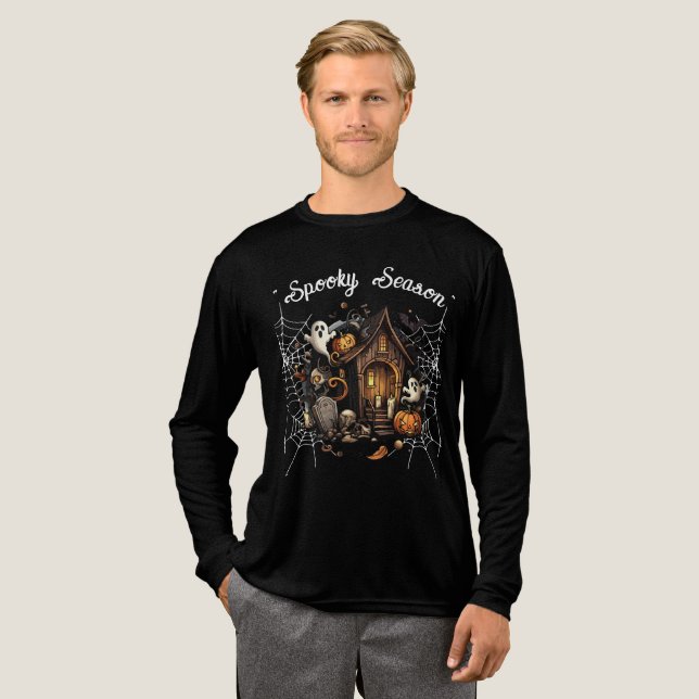Spuk House Spooky T - Shirt - Schwarze 👻 🎃 (Volle Vorderseite)